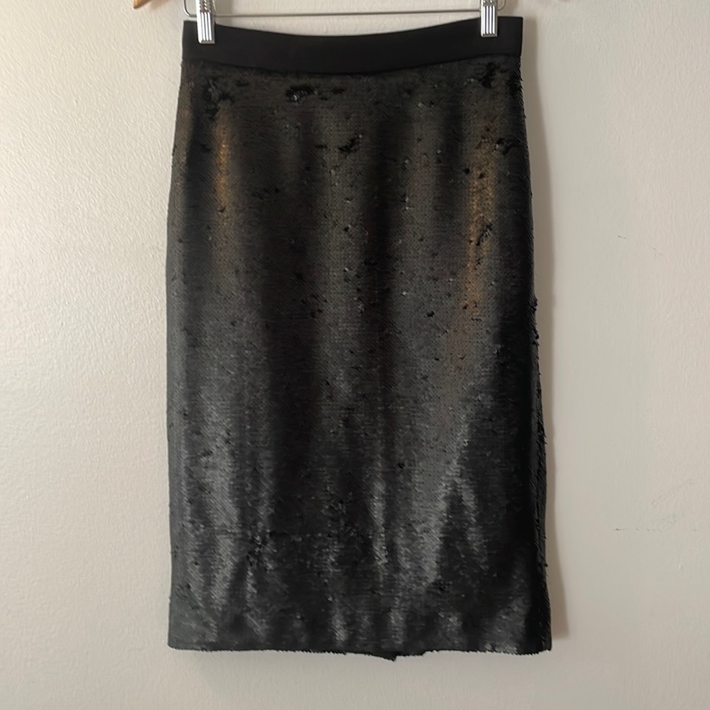 Banana Republic Black Sequin Pencil Skirt